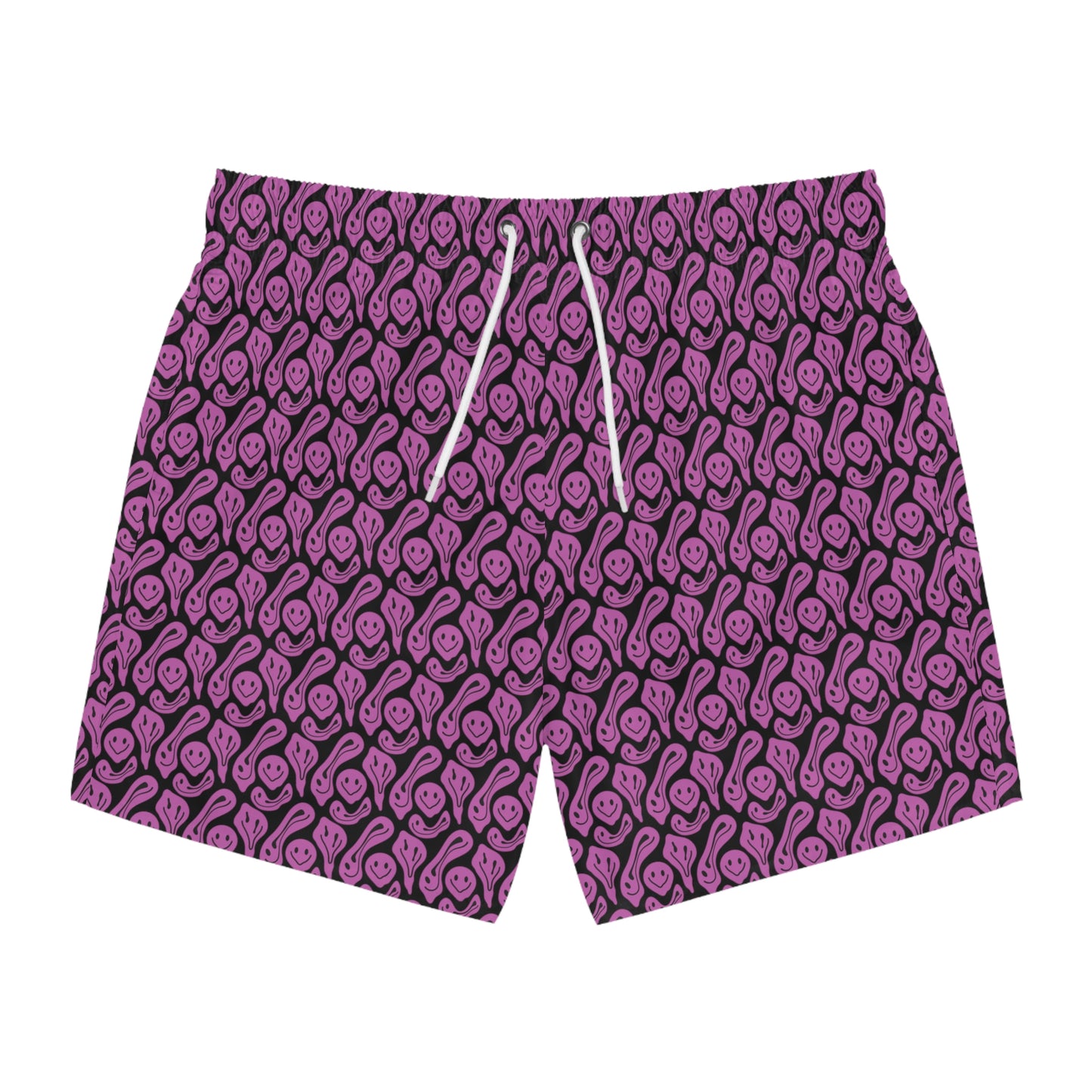 Liquid Black Pink Smileys Swim Trunks