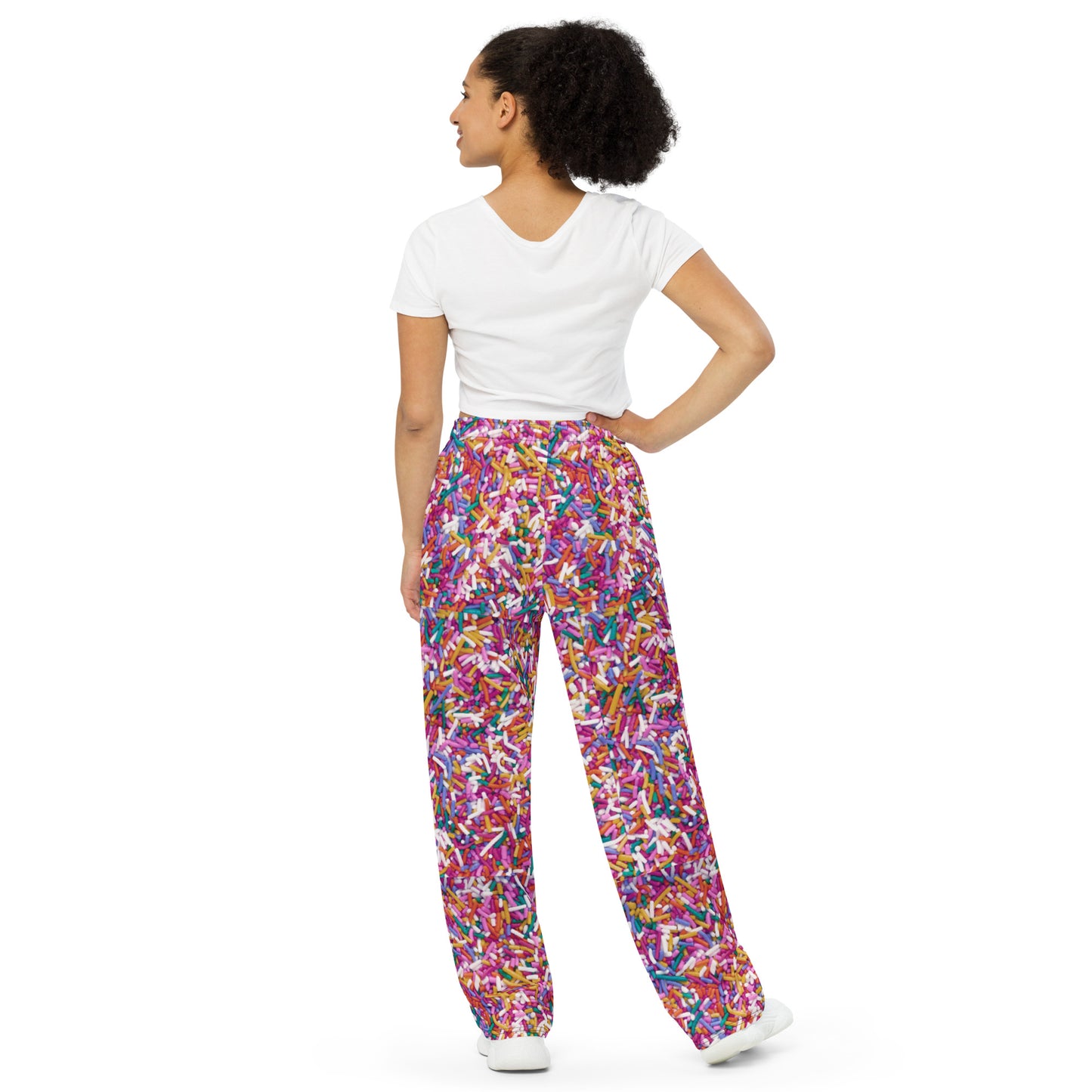 FarbigeZuckerstreusel Unisex-Hose mit weiten Beinen und Allover-Druck
