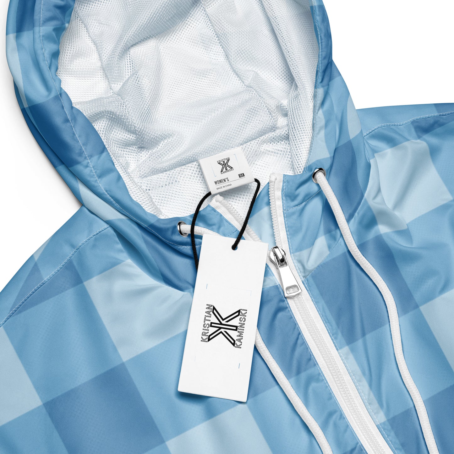 Blaues Muster Bauchfreier Damen-Windbreaker für Damen