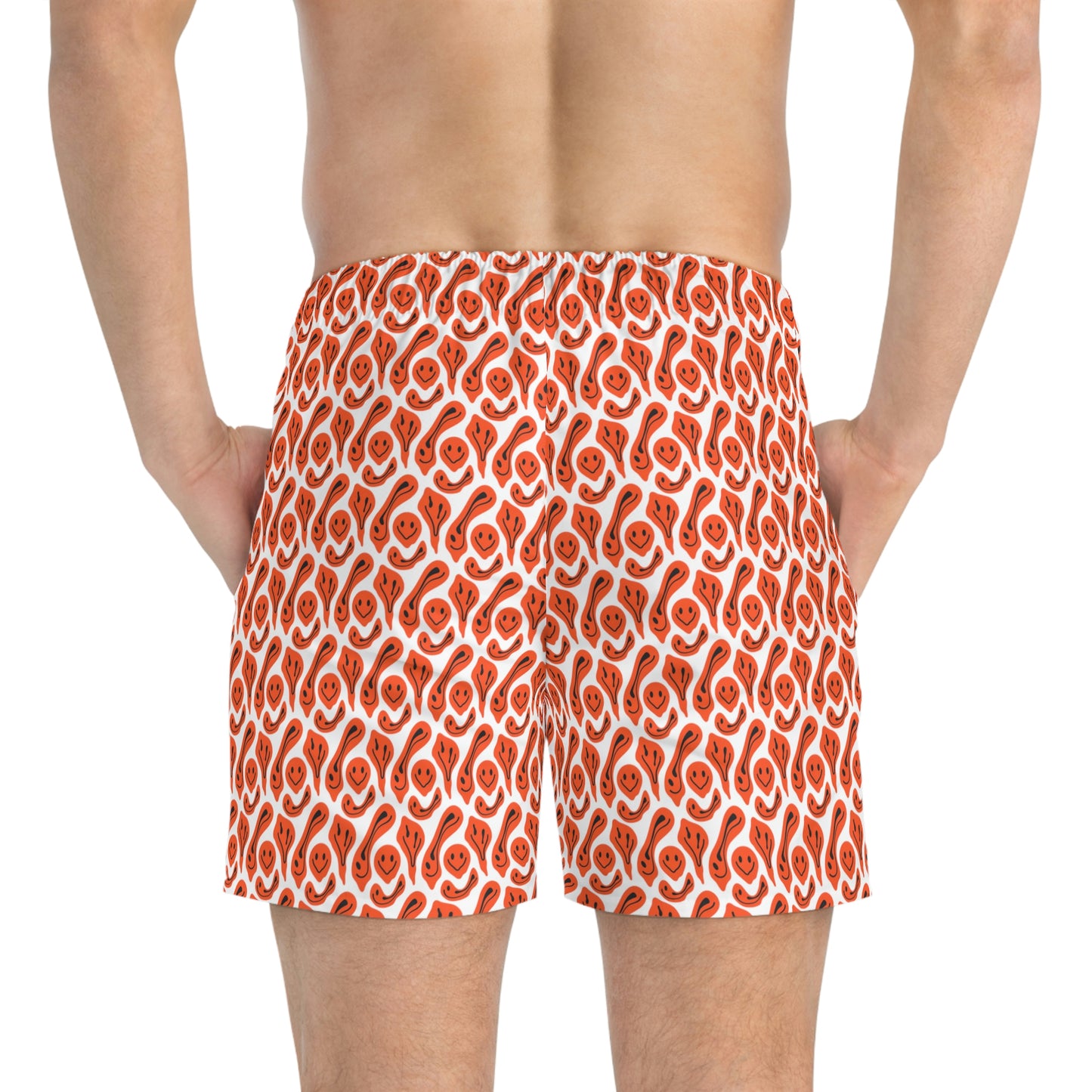 Liquid Red Smileys Swim Trunks