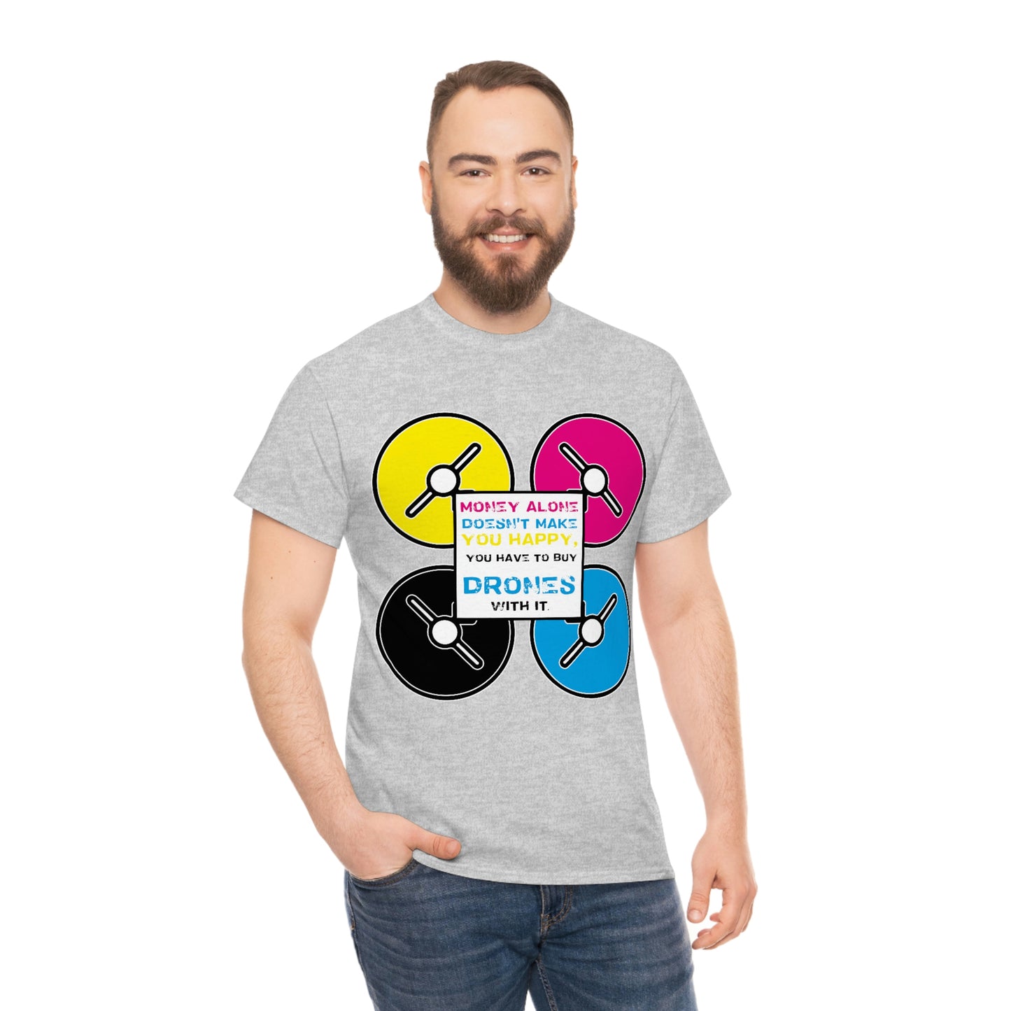 Happy Drones Unisex Heavy Cotton Tee