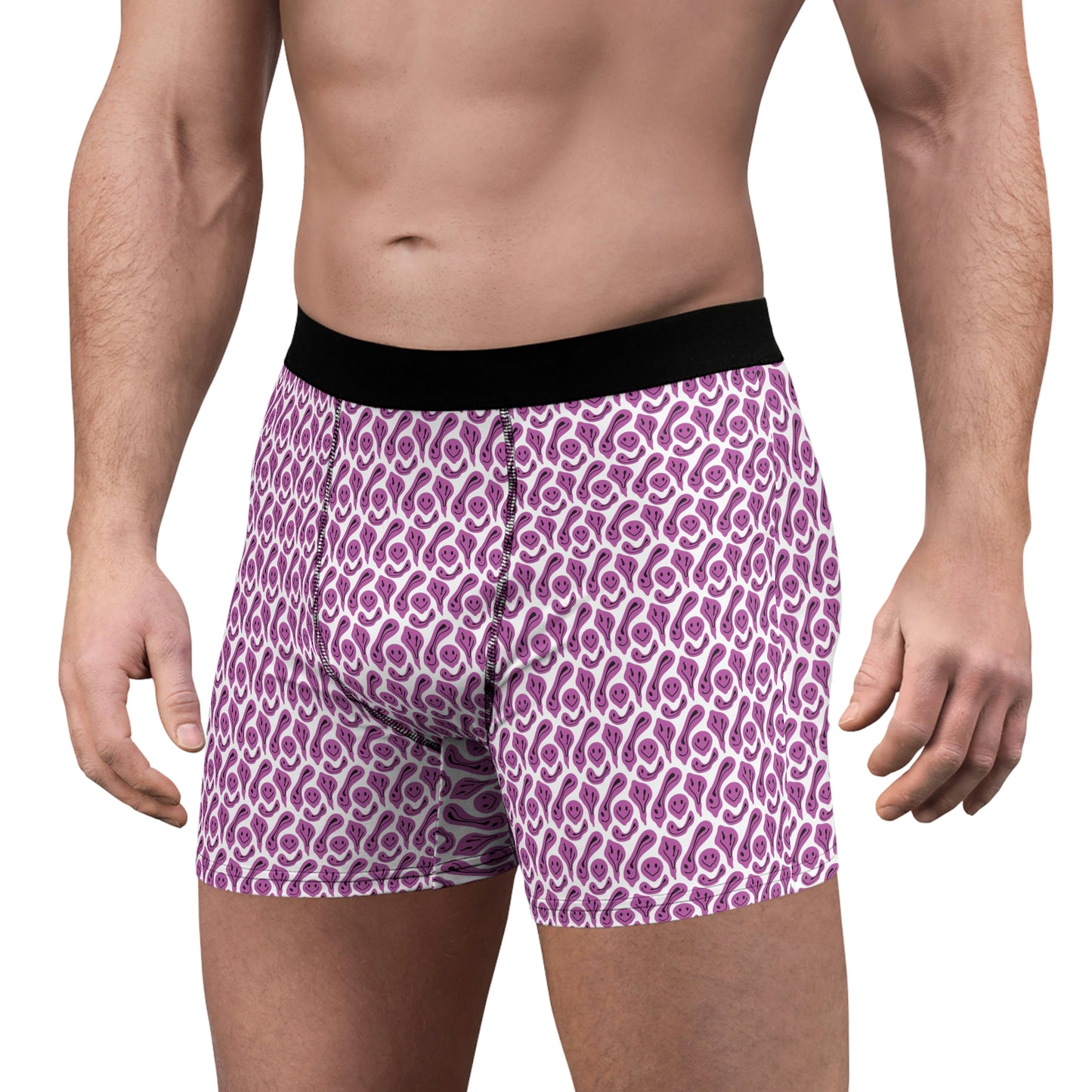 Liquide Pink Smileys Men's Boxer Briefs