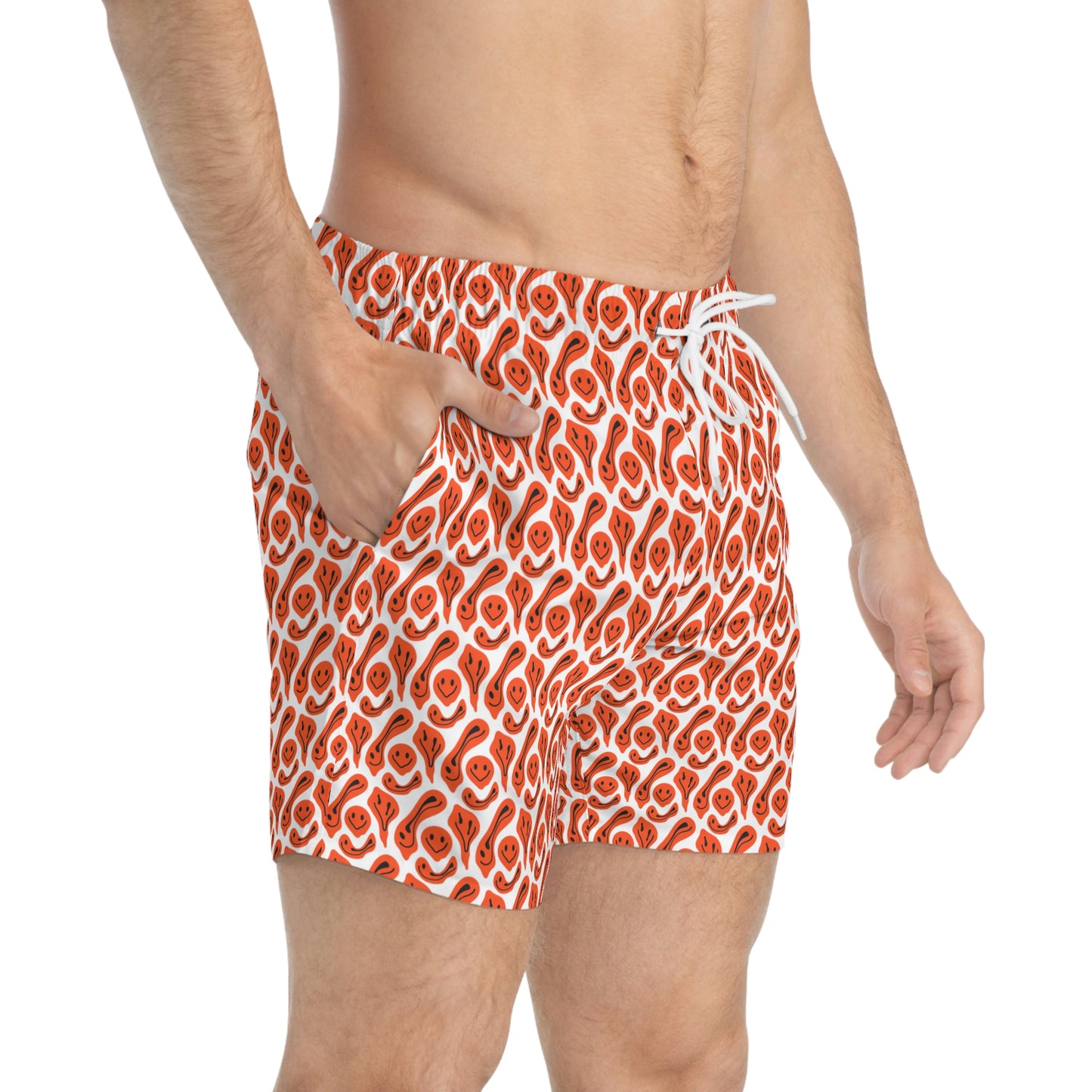 Liquid Red Smileys Swim Trunks