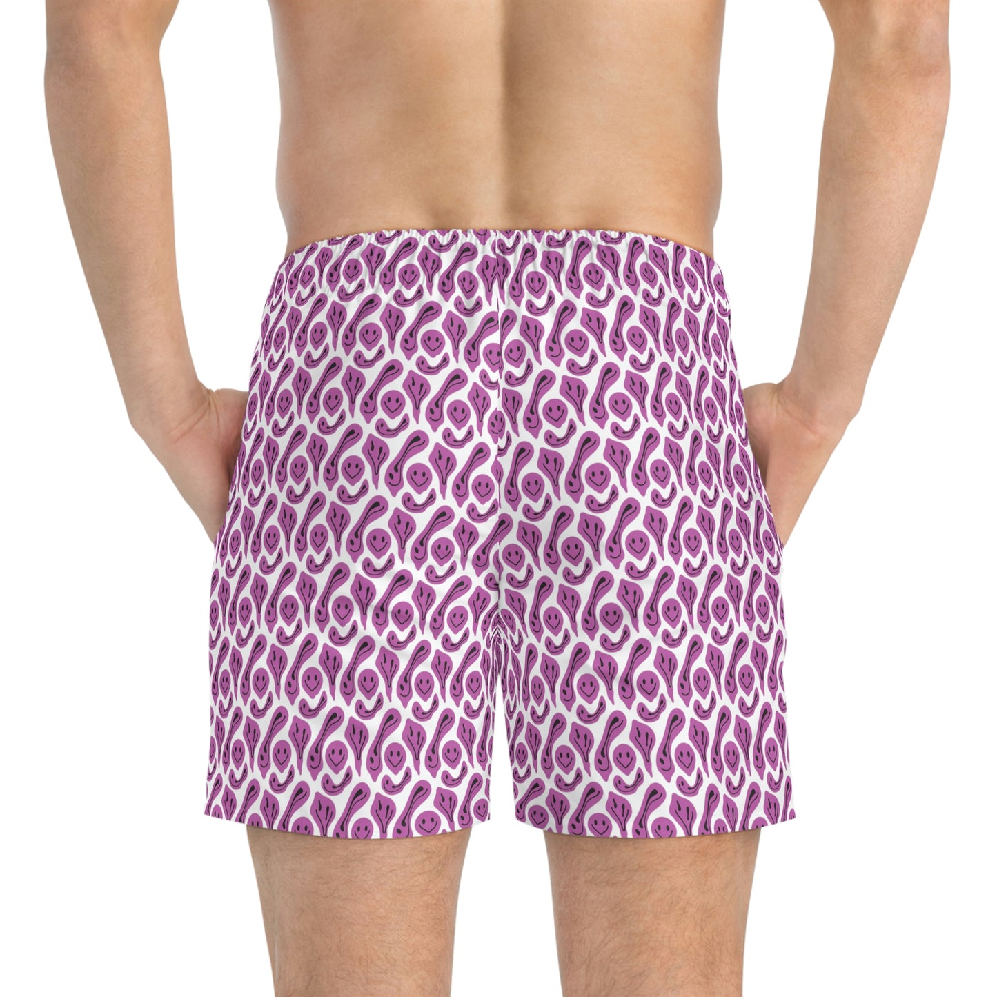 Liquid Pink Smileys Swim Trunks