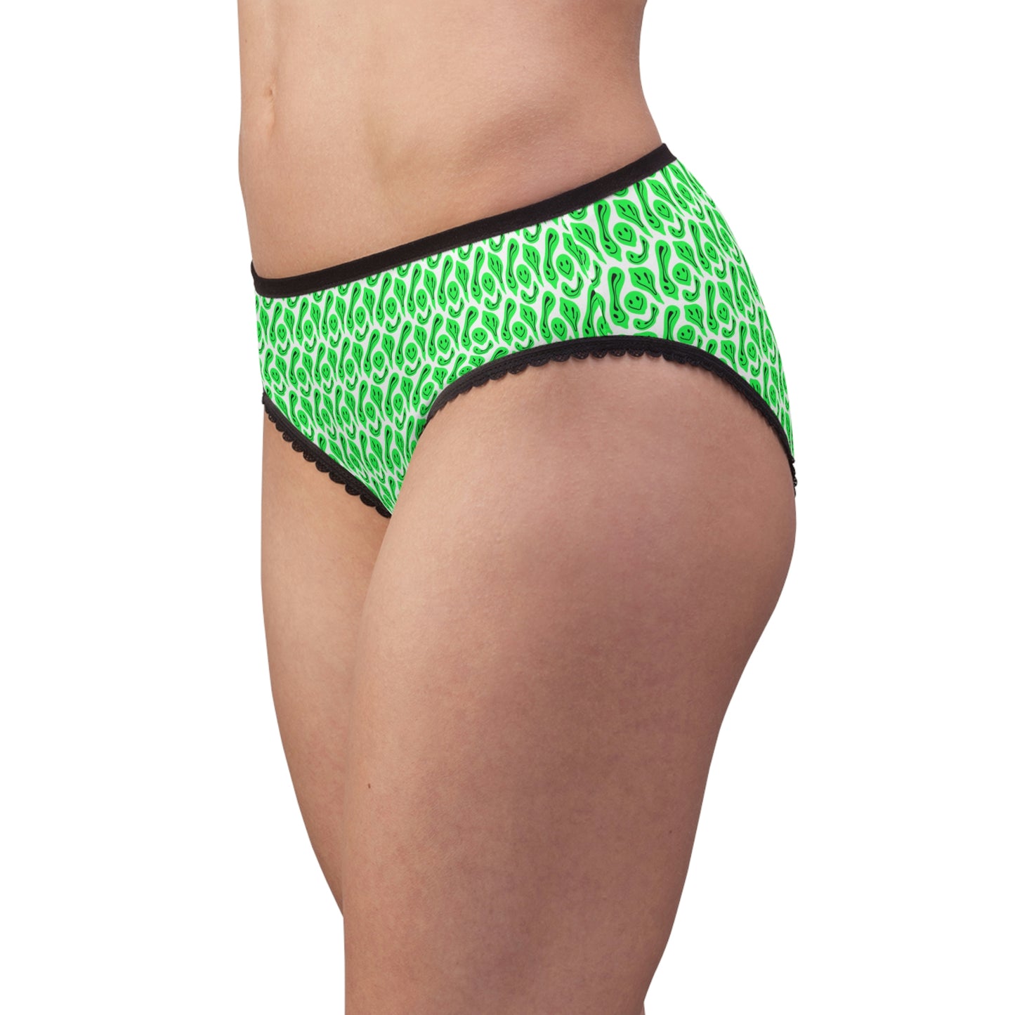 Liquide Black Green Smileys Women's Briefs
