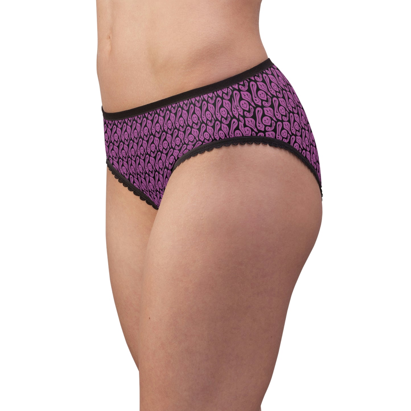 Liquide Black Pink Smileys Women's Briefs