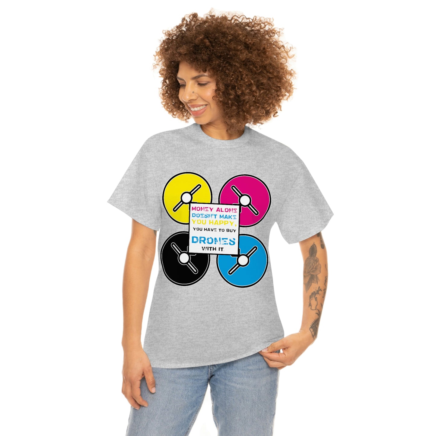 Happy Drones Unisex Heavy Cotton Tee