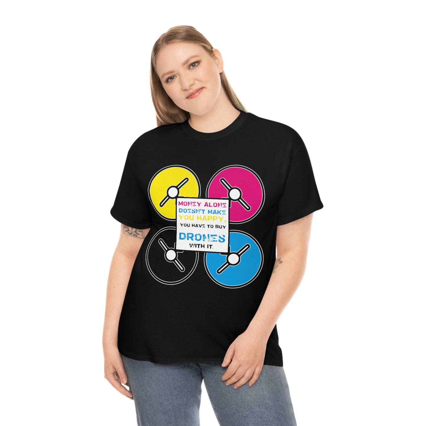 Happy Drones Unisex Heavy Cotton Tee