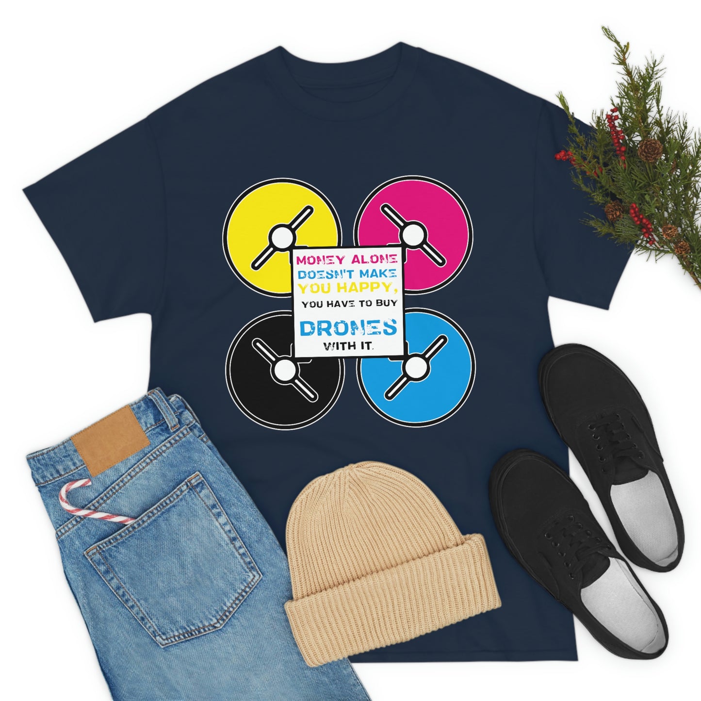 Happy Drones Unisex Heavy Cotton Tee