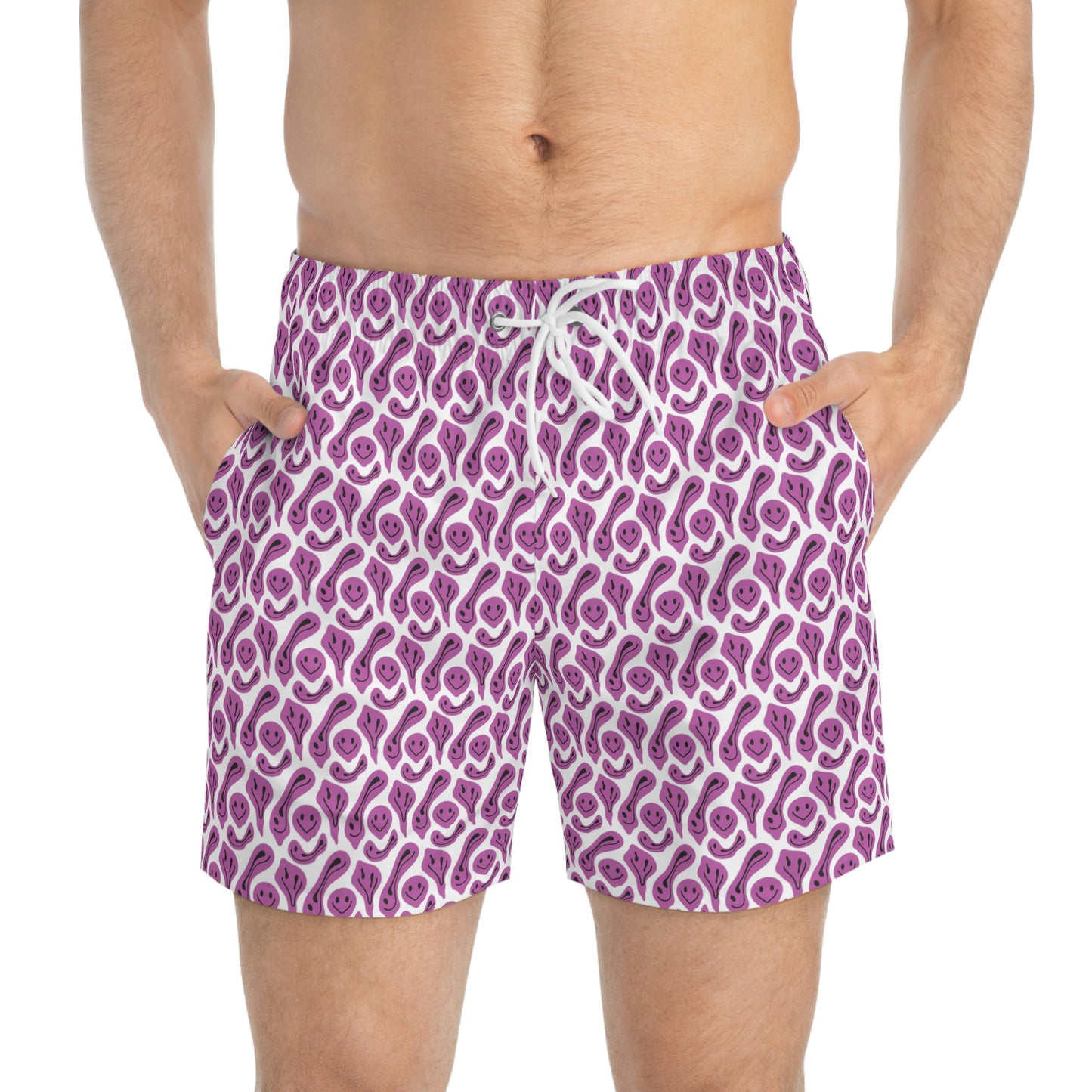 Liquid Pink Smileys Swim Trunks