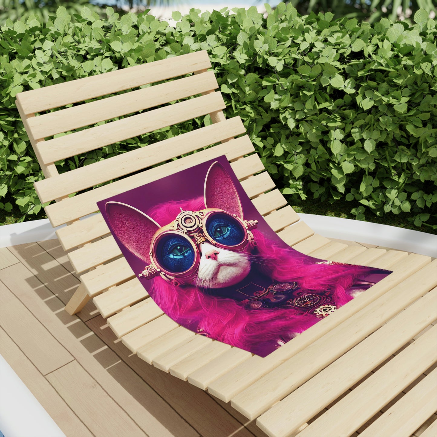 Cool Cat Pink Beach Towels