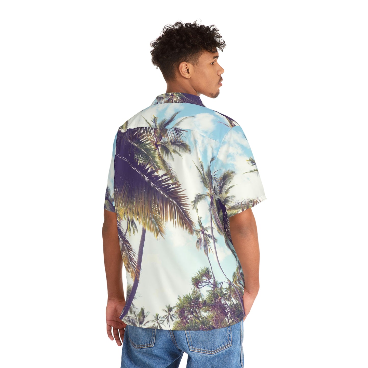 Beverly Hills palm leaves Men's Hawaiian Shirt (AOP)