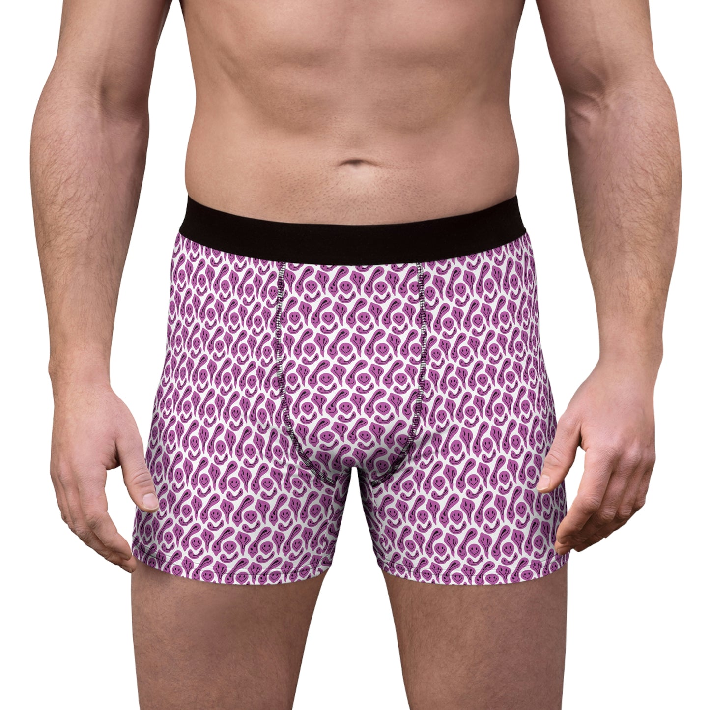 Liquide Pink Smileys Men's Boxer Briefs