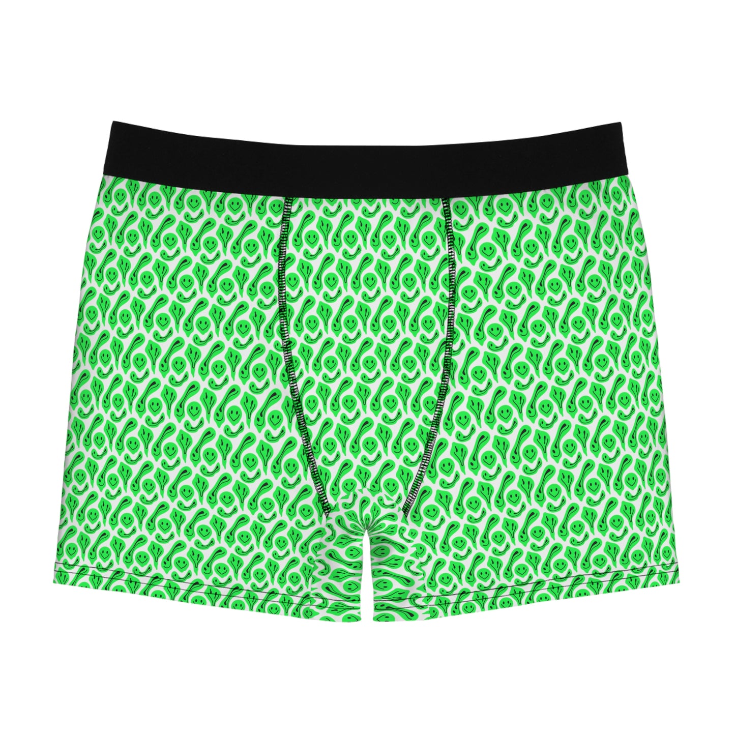 Liquide Green Smileys Men's Boxer Briefs