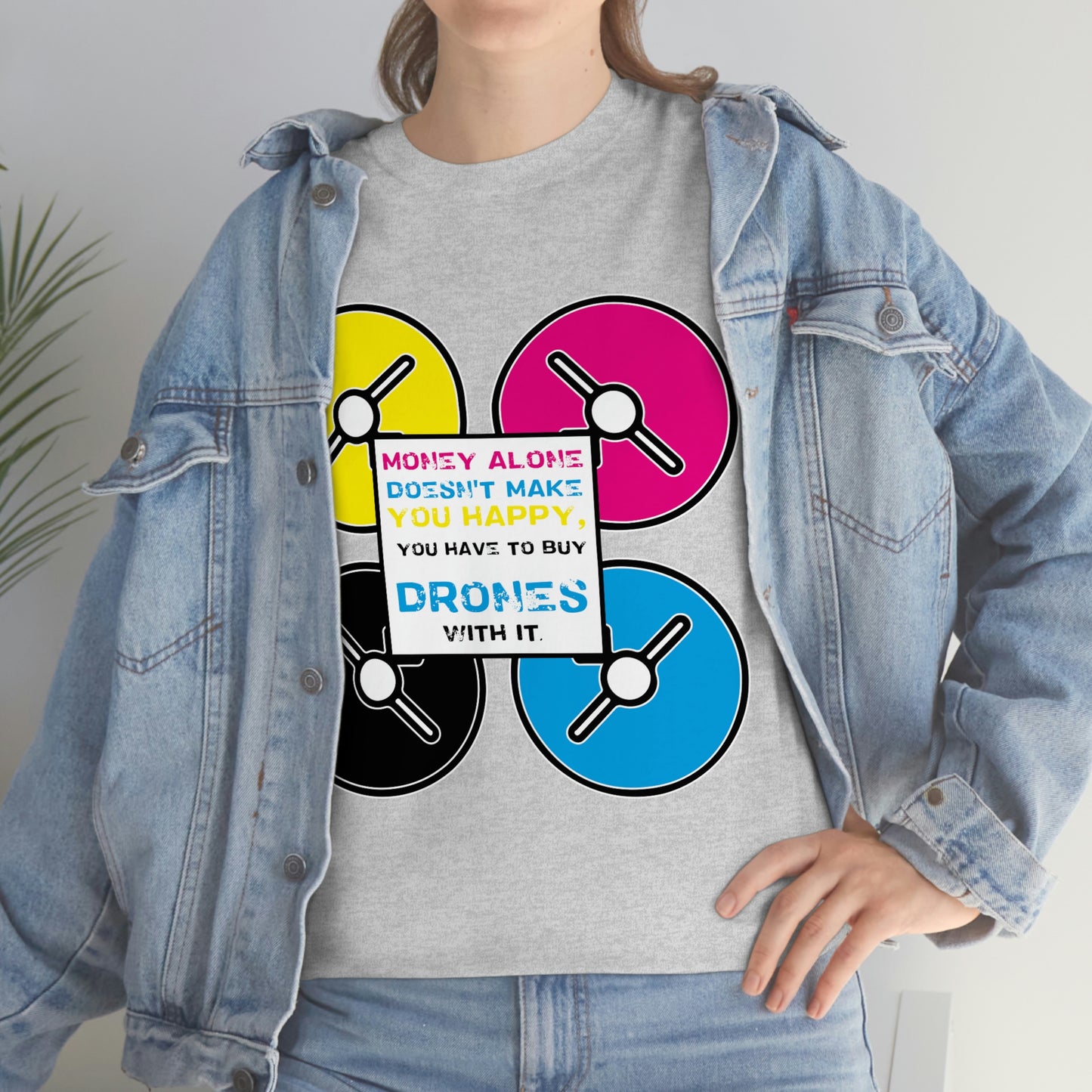 Happy Drones Unisex Heavy Cotton Tee