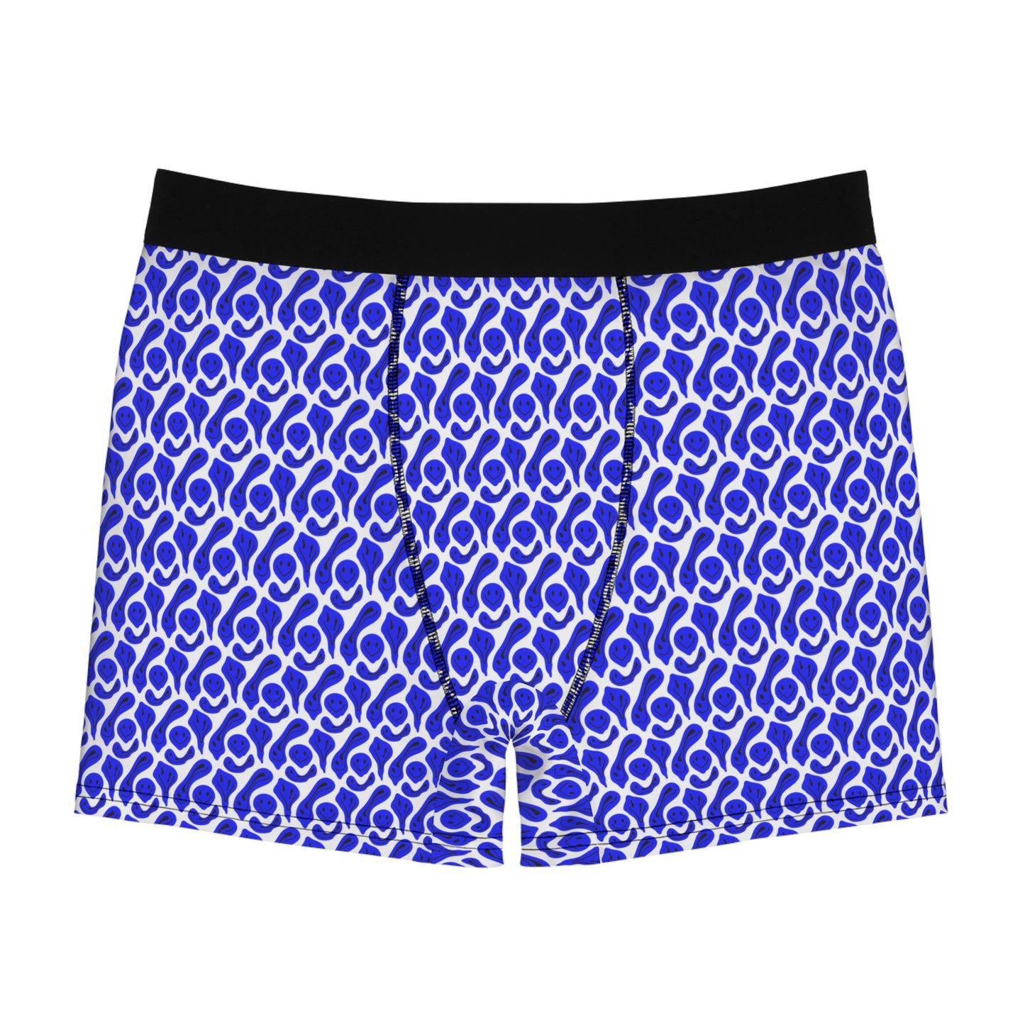 Liquide Black Blue Smileys Men's Boxer Briefs