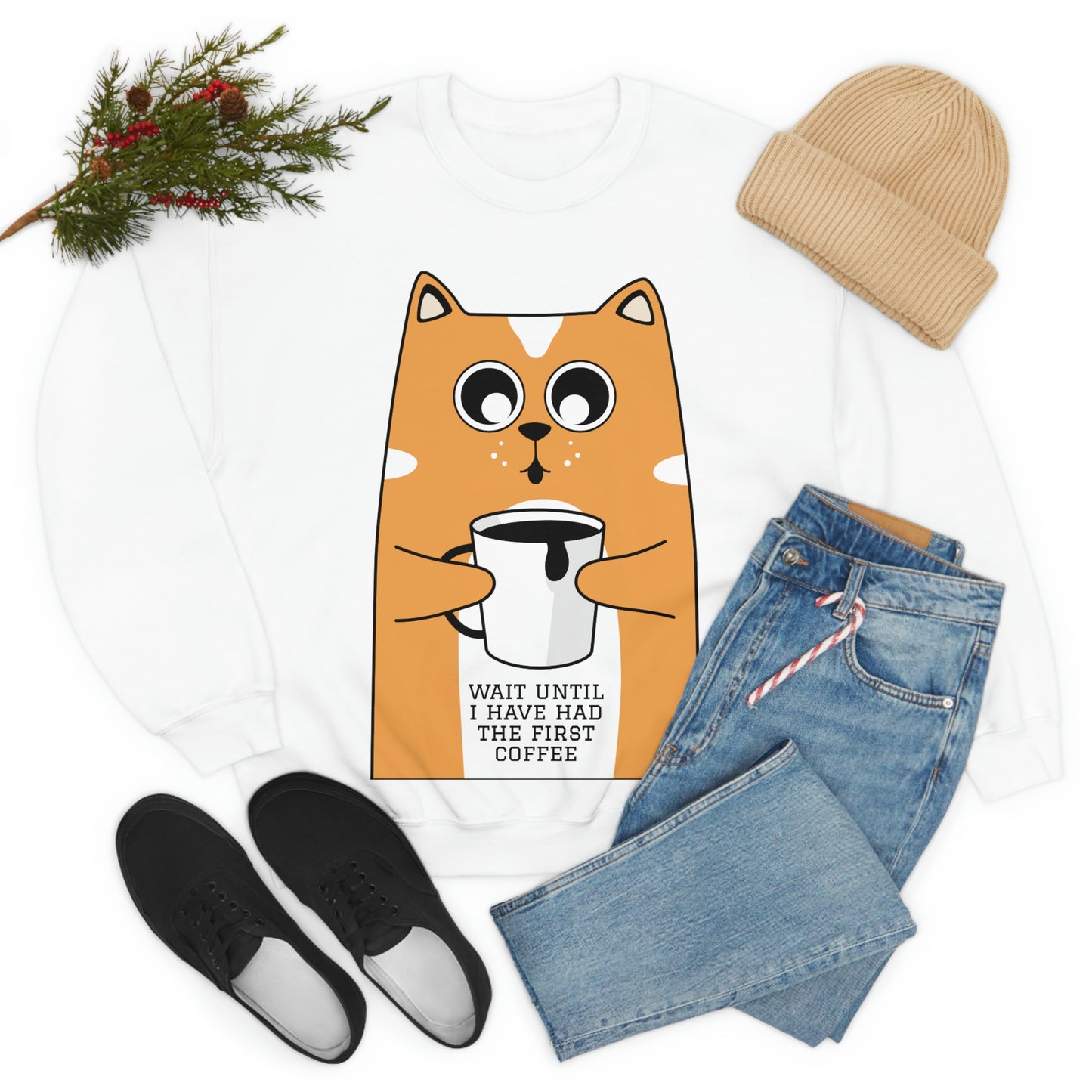 wait until i have had the first coffee Unisex Heavy Blend™ Crewneck Sweatshirt