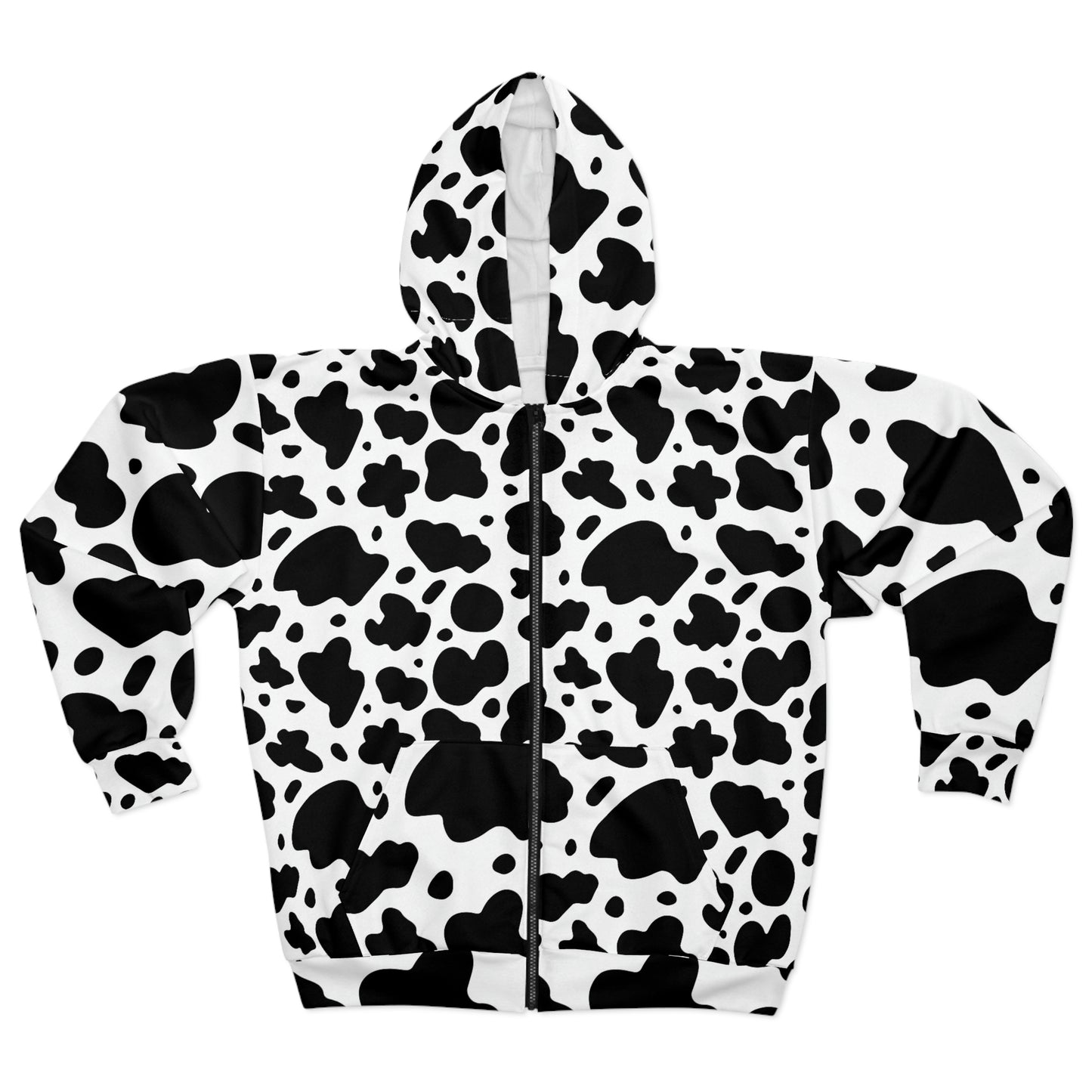 Cowhide AOP Unisex Zip Hoodie