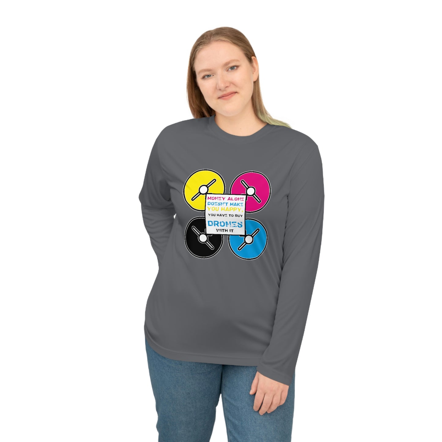 Happy Drones Unisex Performance Long Sleeve Shirt