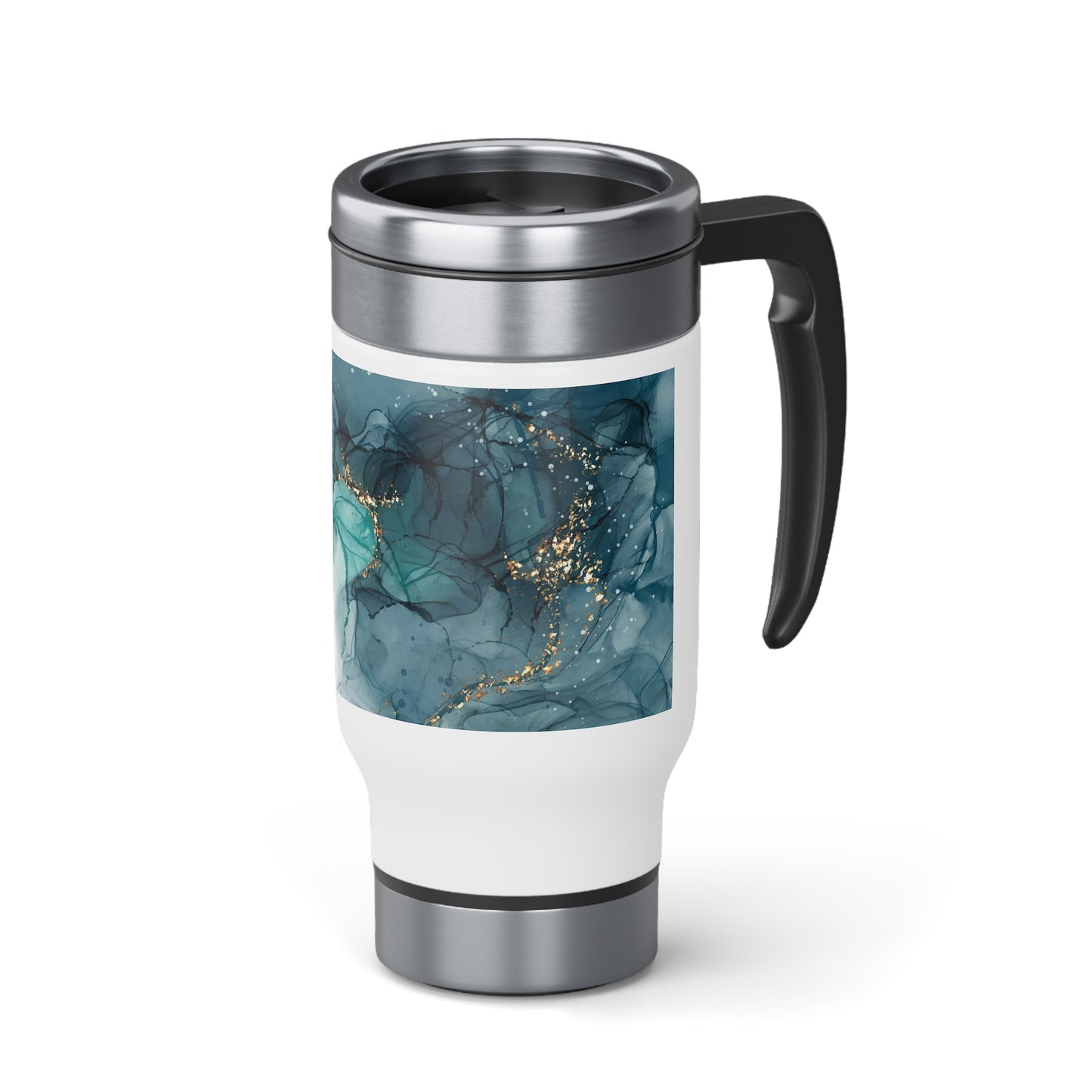 Stainless Steel Travel Mug with Handle, 14oz