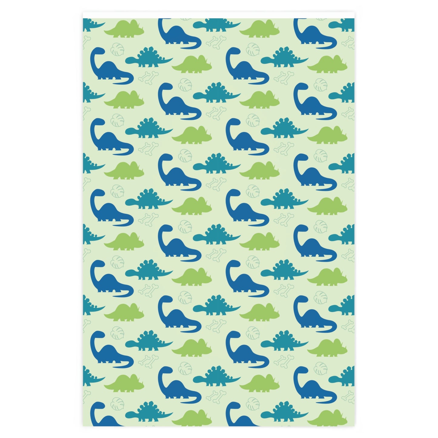 Dino Blue Green Wrapping Paper