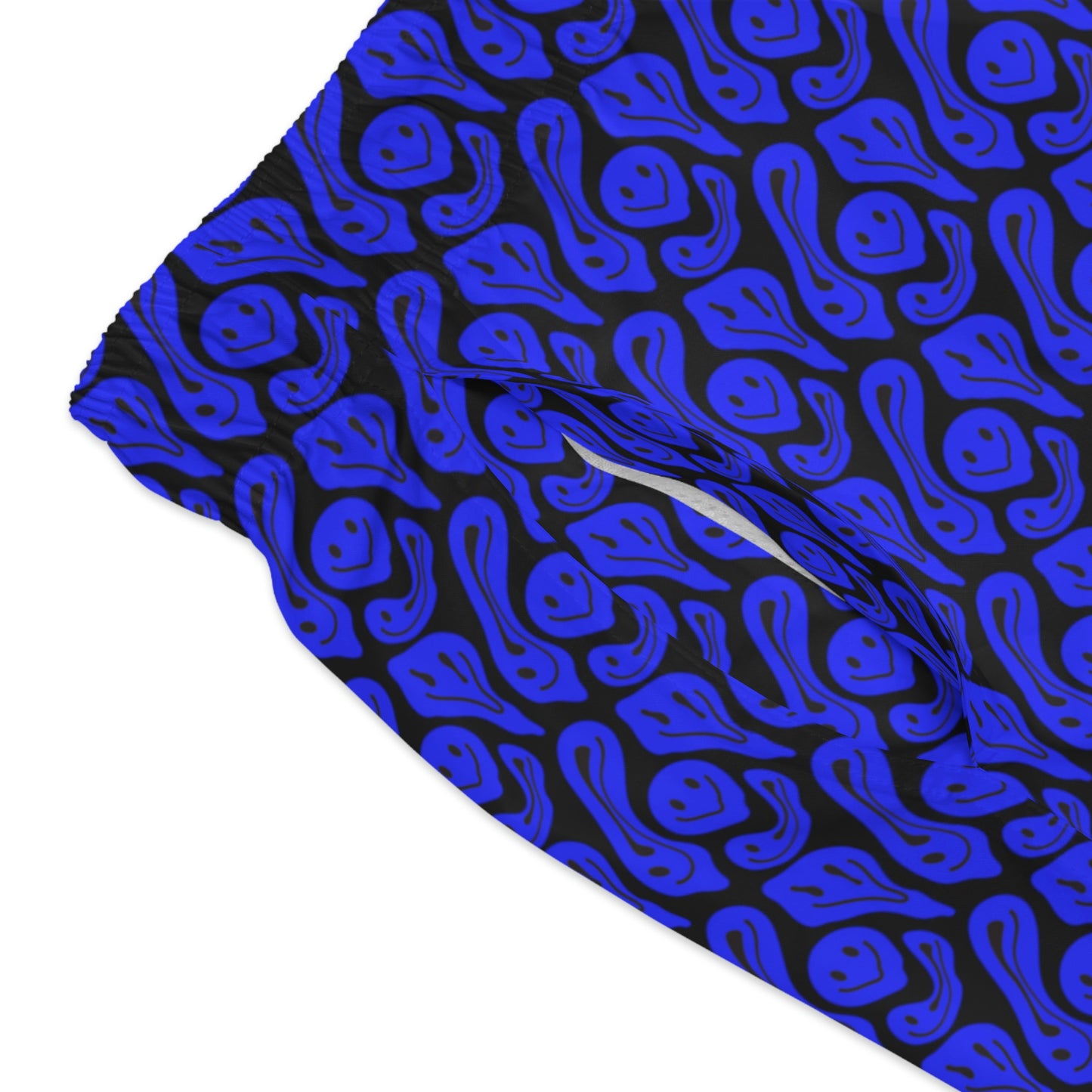 Liquid Black Blue Smileys Swim Trunks