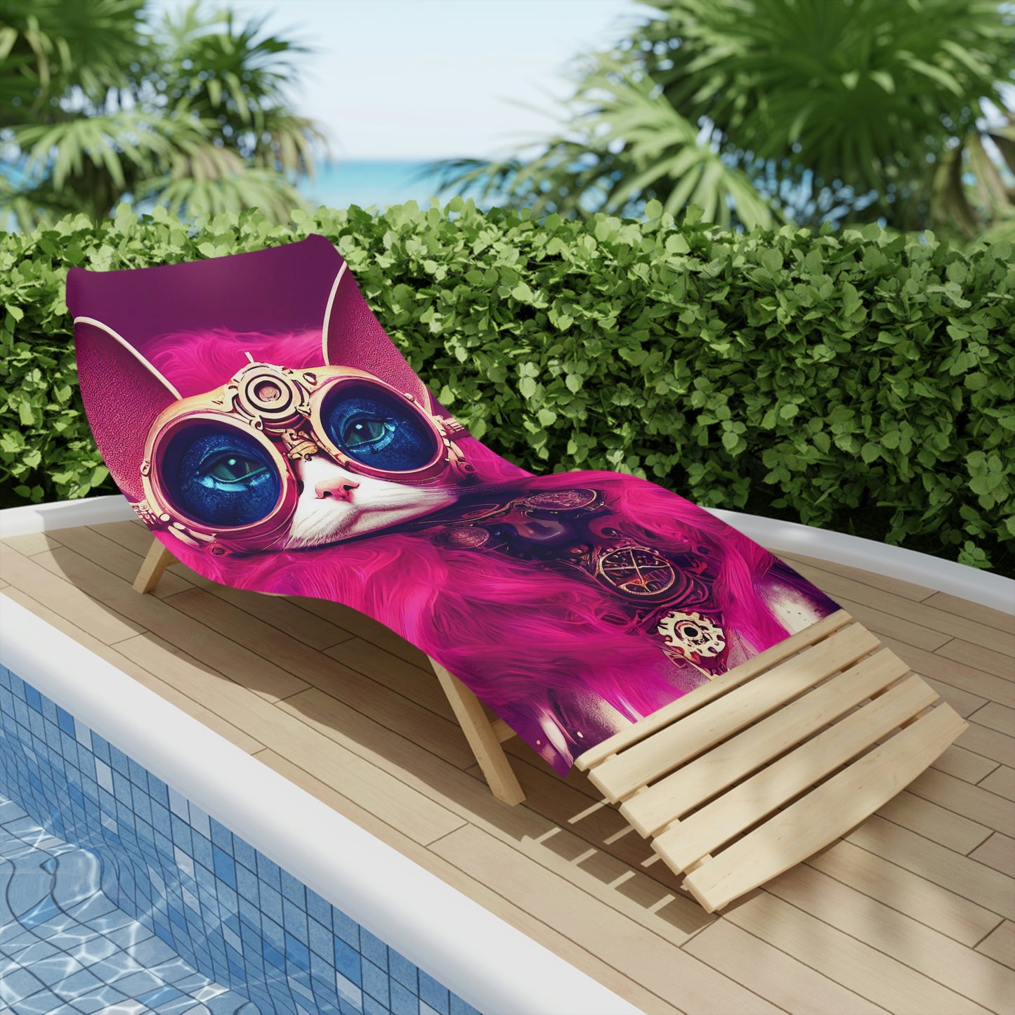 Cool Cat Pink Beach Towels