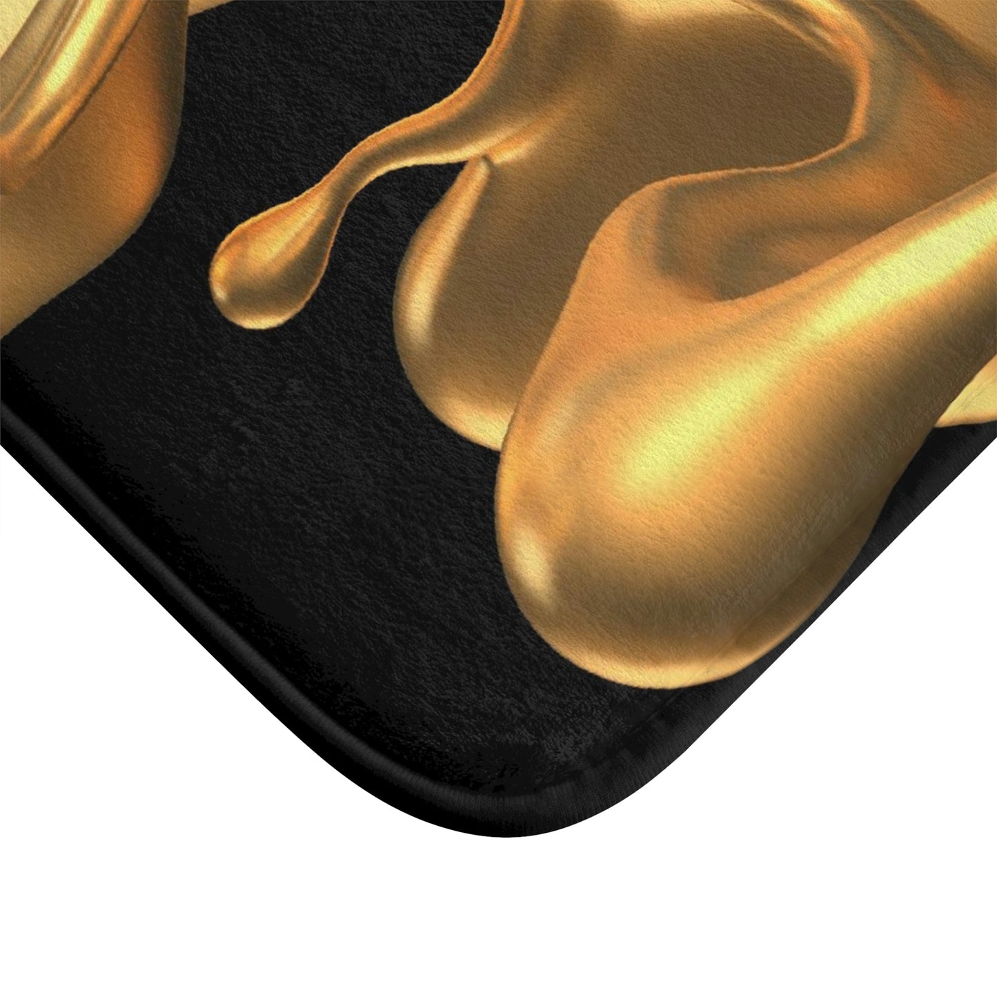 liquid Gold on Black Bath Mat