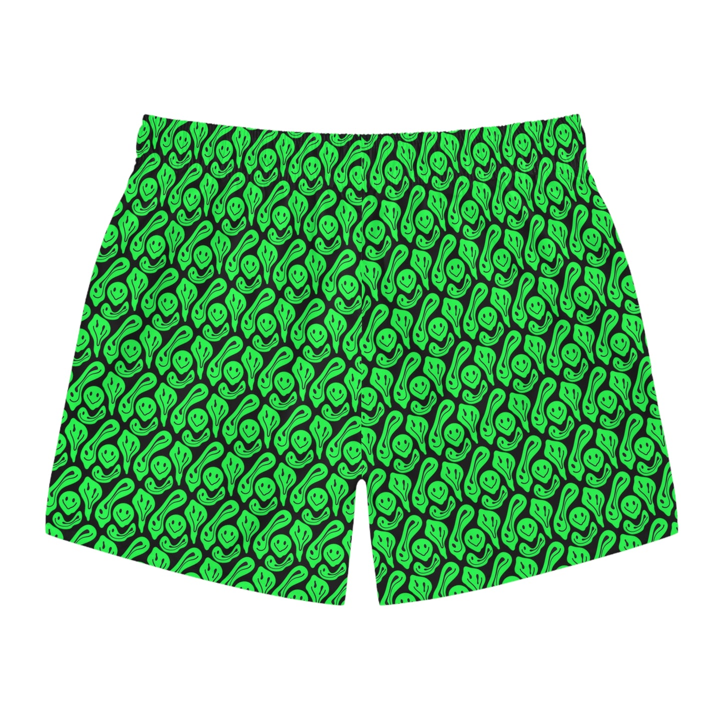 Liquid Black Green Smileys Swim Trunks