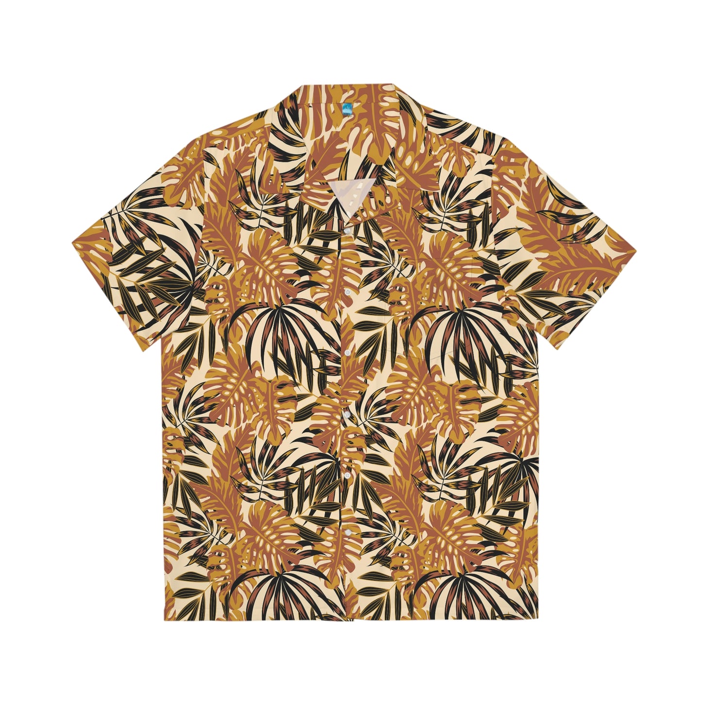 palm leaves brown Men's Hawaiian Shirt (AOP)