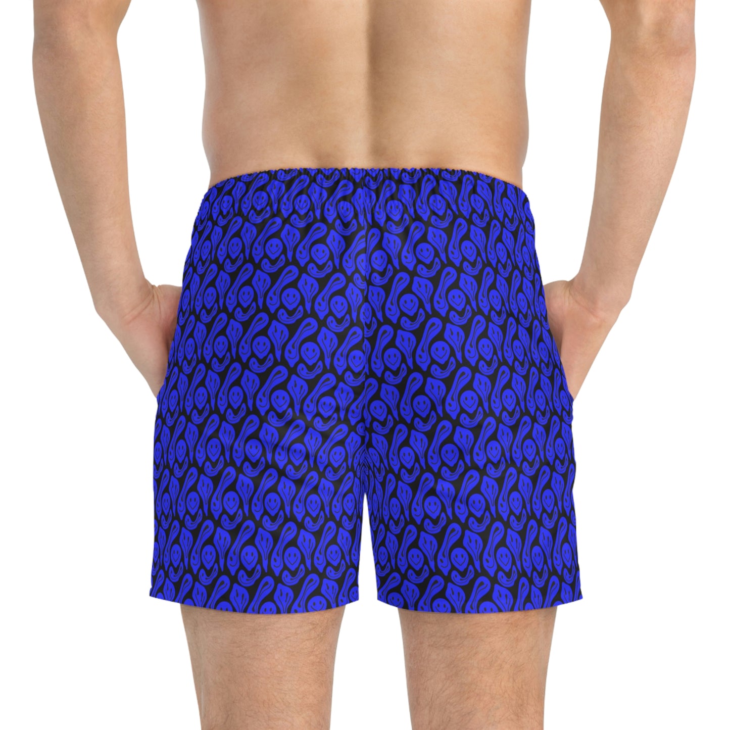 Liquid Black Blue Smileys Swim Trunks