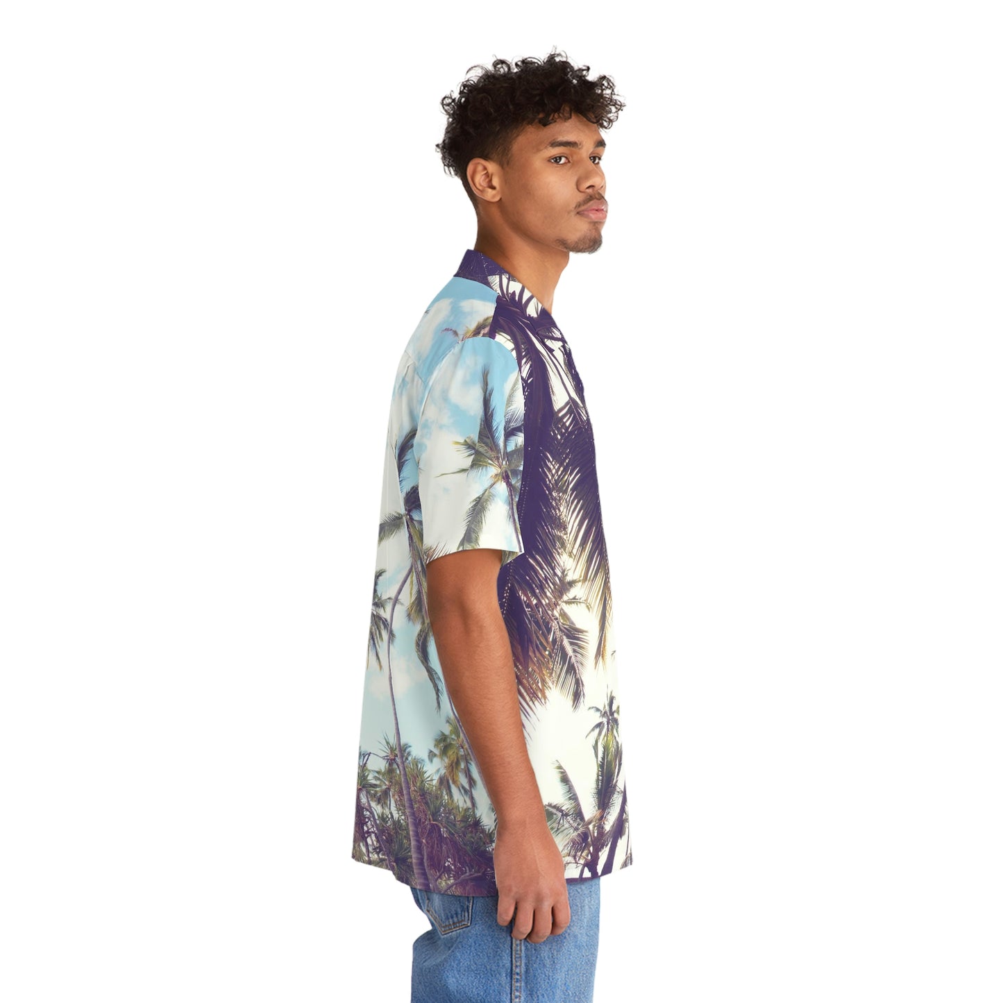Beverly Hills palm leaves Men's Hawaiian Shirt (AOP)