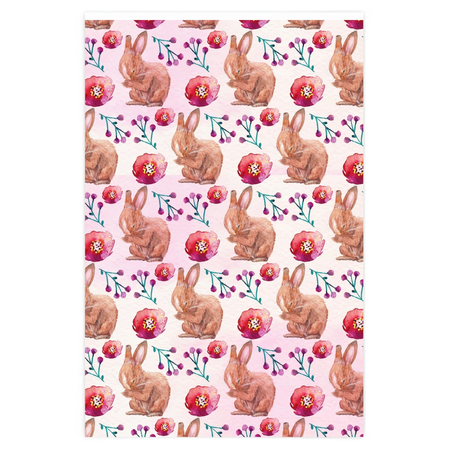 Bunny and Flower Rosa Wrapping Paper